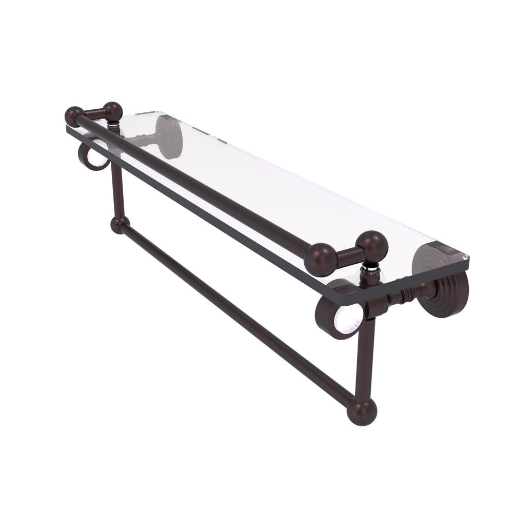 Allied Brass Pacific Grove Antique Bronze 1-Tier Brass Wall Mount Bathroom Shelf