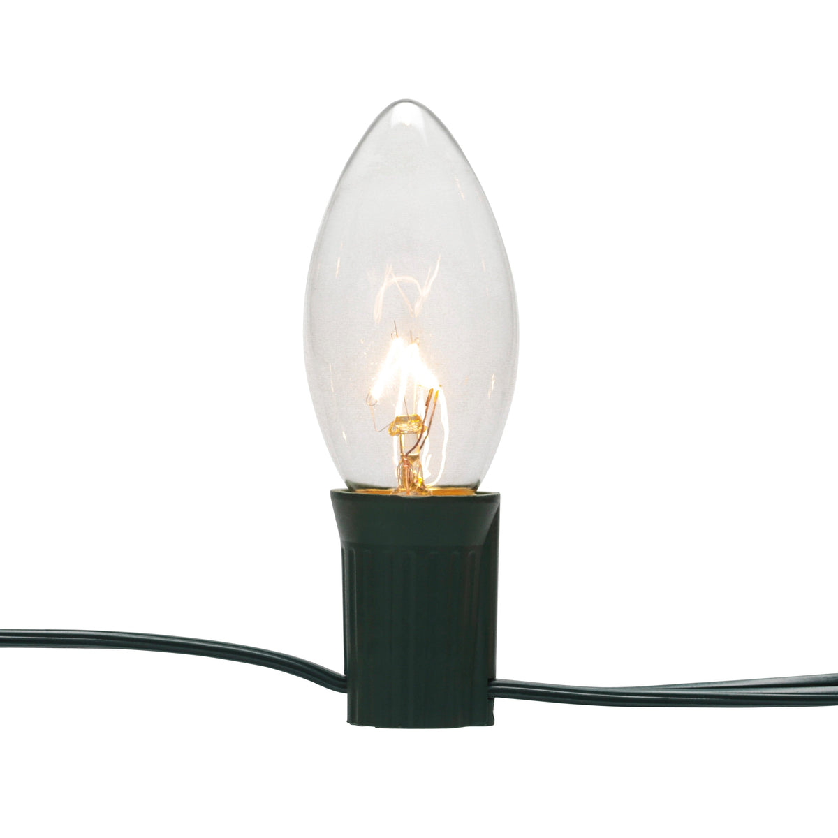 GE String-A-Long 25-Count 16-ft Clear C9 Incandescent Plug-In Christmas String Lights, Green Wire