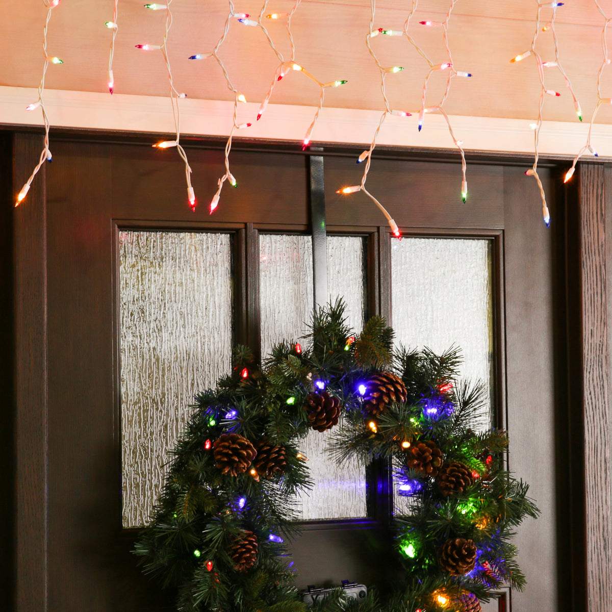 GE String-A-Long 300-Count Constant Multicolor Mini Incandescent Plug-In Christmas Icicle Lights