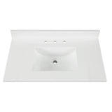 49 in. W x 22 in. D x 0.75 in. H Quartz Vanity Top in Snow White with White Basin - Super Arbor
