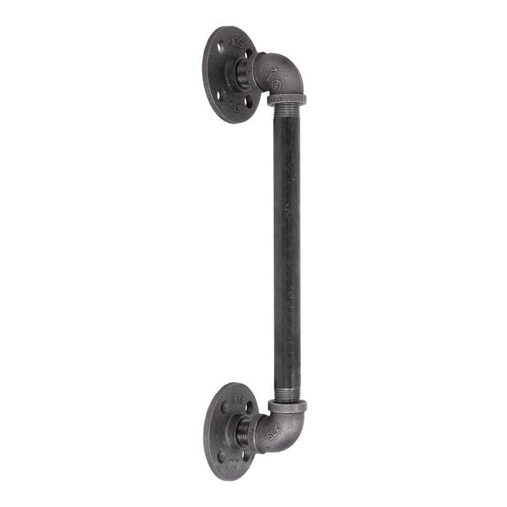 1/2 in. x 14.5 in. L Black Pipe Barn Door Handle Kit