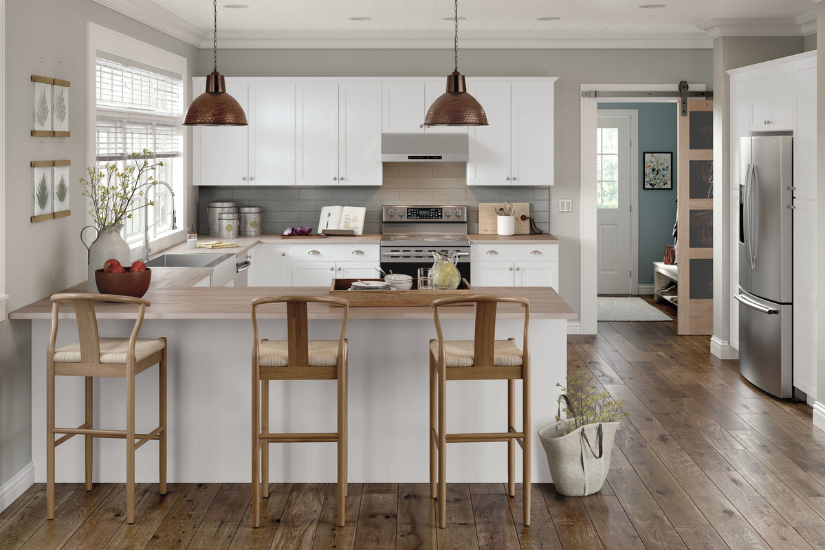 Diamond NOW Arcadia 36-in W x 30-in H x 12-in D White Wall Fully Assembled Cabinet (Recessed Panel Shaker Door Style)