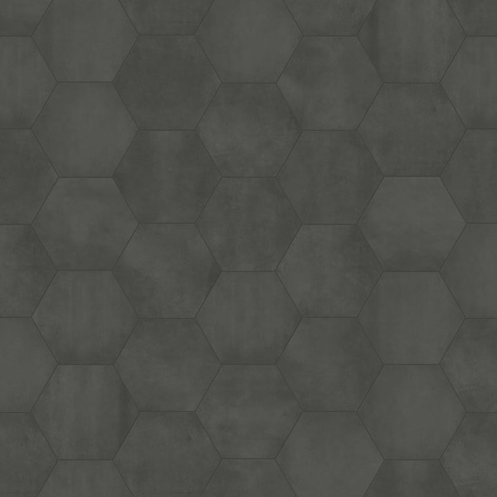 Satori Nouveau Nero 7-in x 8-in Matte Porcelain Encaustic Hexagon Floor and Wall Tile (0.28-sq. ft/ Piece)