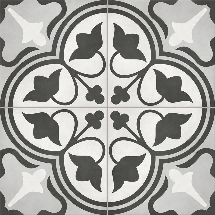 Satori Nouveau Flora Deco 8-in x 8-in Matte Porcelain Encaustic Floor and Wall Tile (0.43-sq. ft/ Piece)