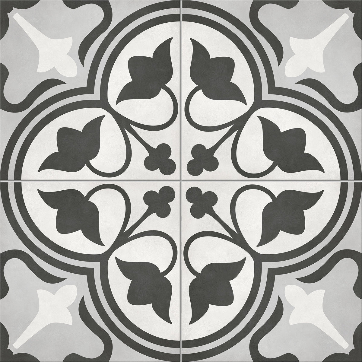 Satori Nouveau Flora Deco 8-in x 8-in Matte Porcelain Encaustic Floor and Wall Tile (0.43-sq. ft/ Piece)