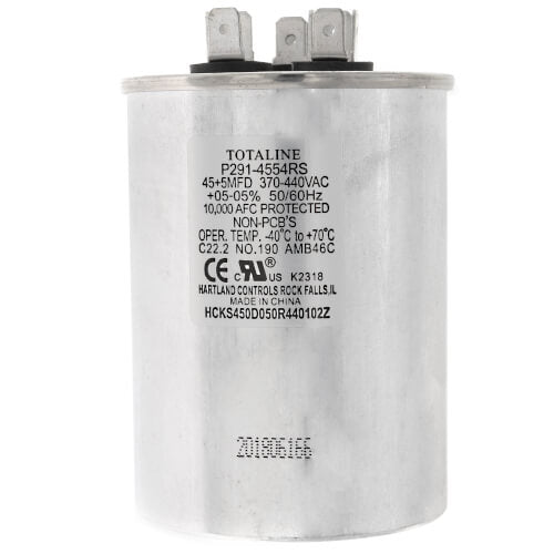 Heil Quaker (ICP) 1185330 capacitor - front view (Product Type: Capacitor; Voltage: 440v)