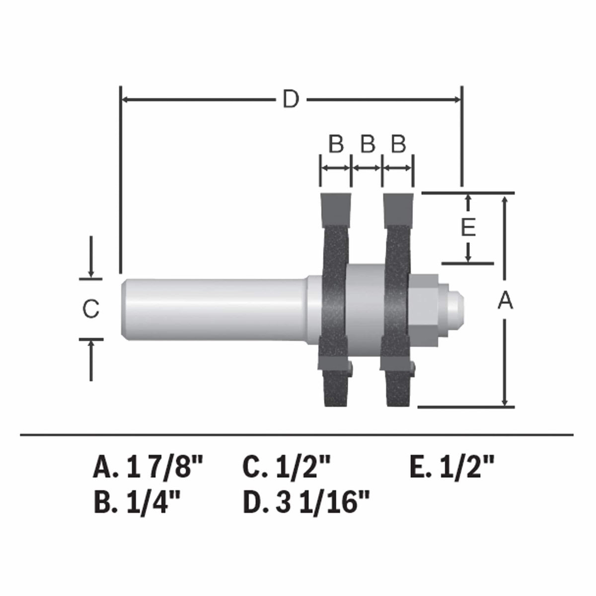 Bosch 1-7/8-in Carbide-Tipped Tongue and Groove Router Bit