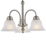 Project Source Fallsbrook 3-Light Brushed Nickel Traditional Chandelier with Etched Glass