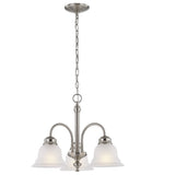 Project Source Fallsbrook 3-Light Brushed Nickel Traditional Chandelier with Etched Glass