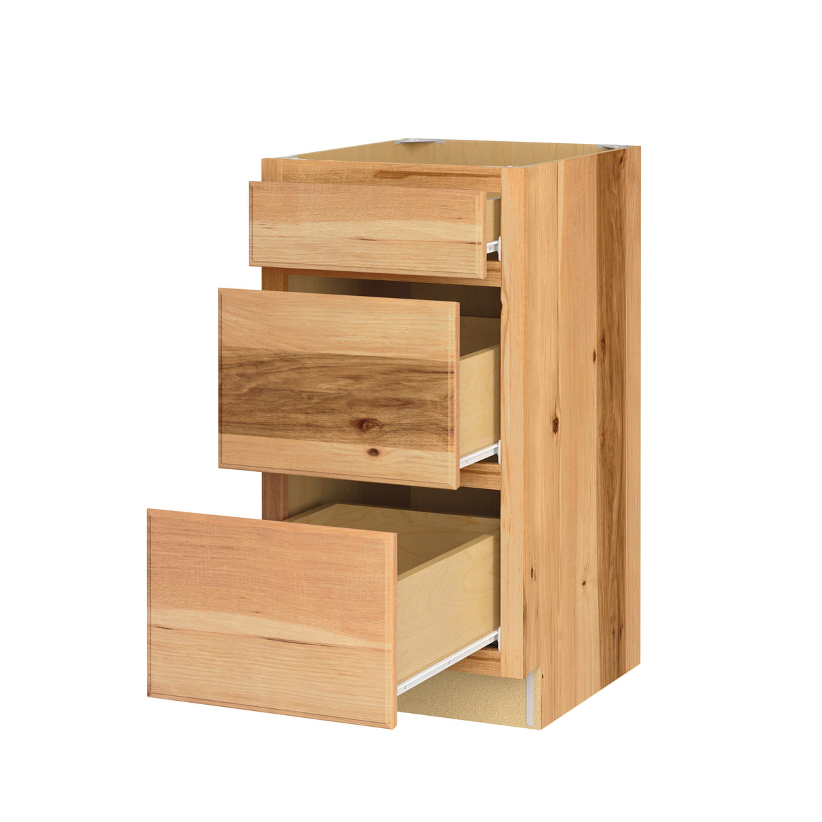 Diamond NOW Denver 18-in W x 35-in H x 23.75-in D Natural Rustic Hickory 3-Drawers Base Fully Assembled Cabinet (Raised Panel Style)