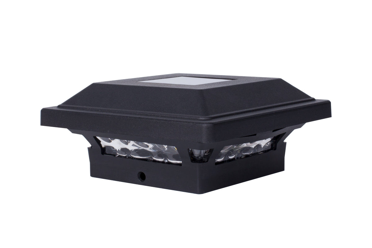 Harbor Breeze 4-in x 4-in 2-Pack 5-Lumen Black Solar LED Outdoor Post Cap Light (3300 K)