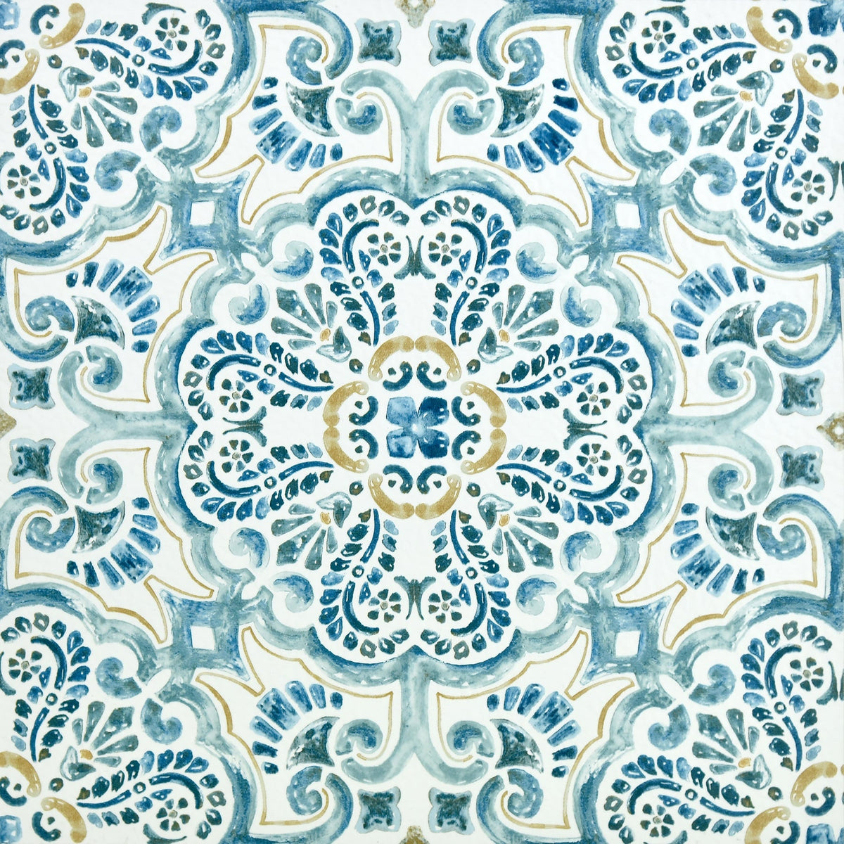 FloorPops Fontaine 12-in x 12-in Blue Peel and Stick Vinyl Floor Tile, 20-Pack (20-sq ft)