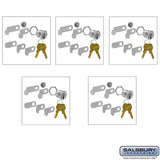 Universal Locks for 4B+ Mailbox Doors - 5 Pack with 2 Keys Each