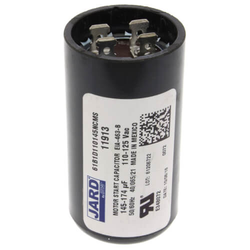 Jard 11913 capacitor - front view (Type: Capacitor; Voltage: 110/125V)