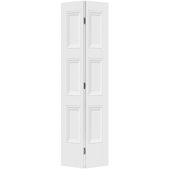 Masonite Livingston 24-in x 80-in Primed 3-Panel Square Molded Composite Bifold Door, Hollow Core (Hardware Included)
