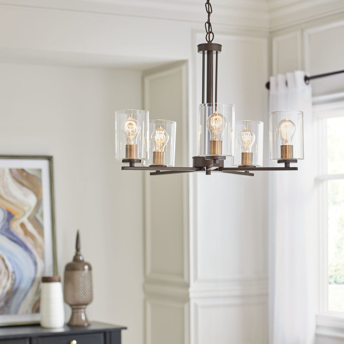 Kichler Fontella 5-Light Olde Bronze Transitional Chandelier, 24-in W x 18-in H