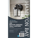 Black Motion Sensor Outdoor Integrated LED Wall Lantern Sconce