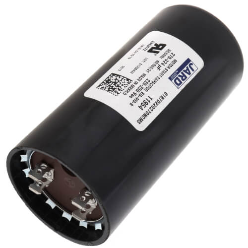 Jard 11954 capacitor - detail view (Voltage: 220/250V; MFD: 270-324)