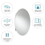 Jacuzzi 21-in x 31-in Surface/Recessed Mount Aluminum Mirrored Oval Medicine Cabinet