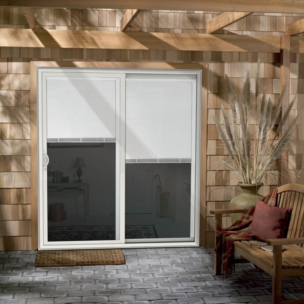 JELD-WEN 60-in x 80-in Vinyl Sliding, Left-hand sliding – installed room view