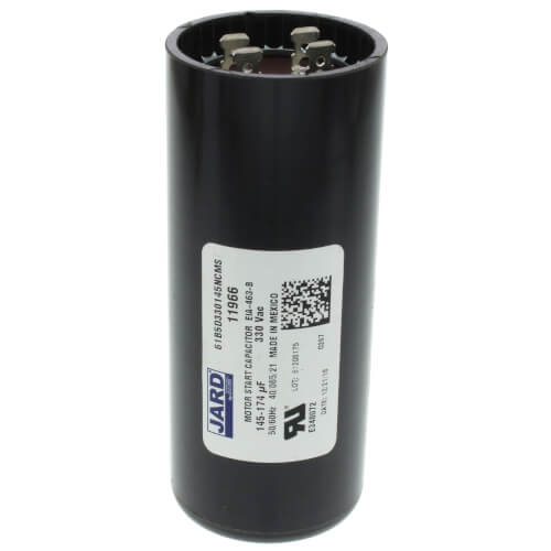 Jard 11966 capacitor - front view (Voltage: 330v; MFD: 145-175)