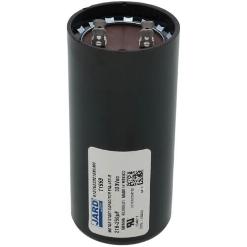 Jard 11969 capacitor - front view (Voltage: 330v; MFD: 216 - 259)