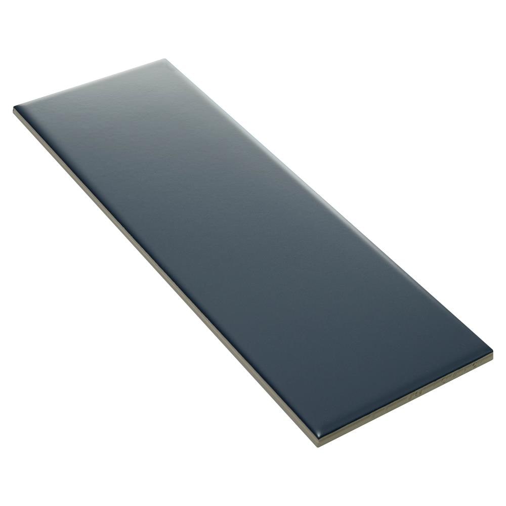 VitaScape Midnight Satin 4-in x 12-in Satin Ceramic Subway Wall Tile (0.38-sq. ft per Piece) by American Olean