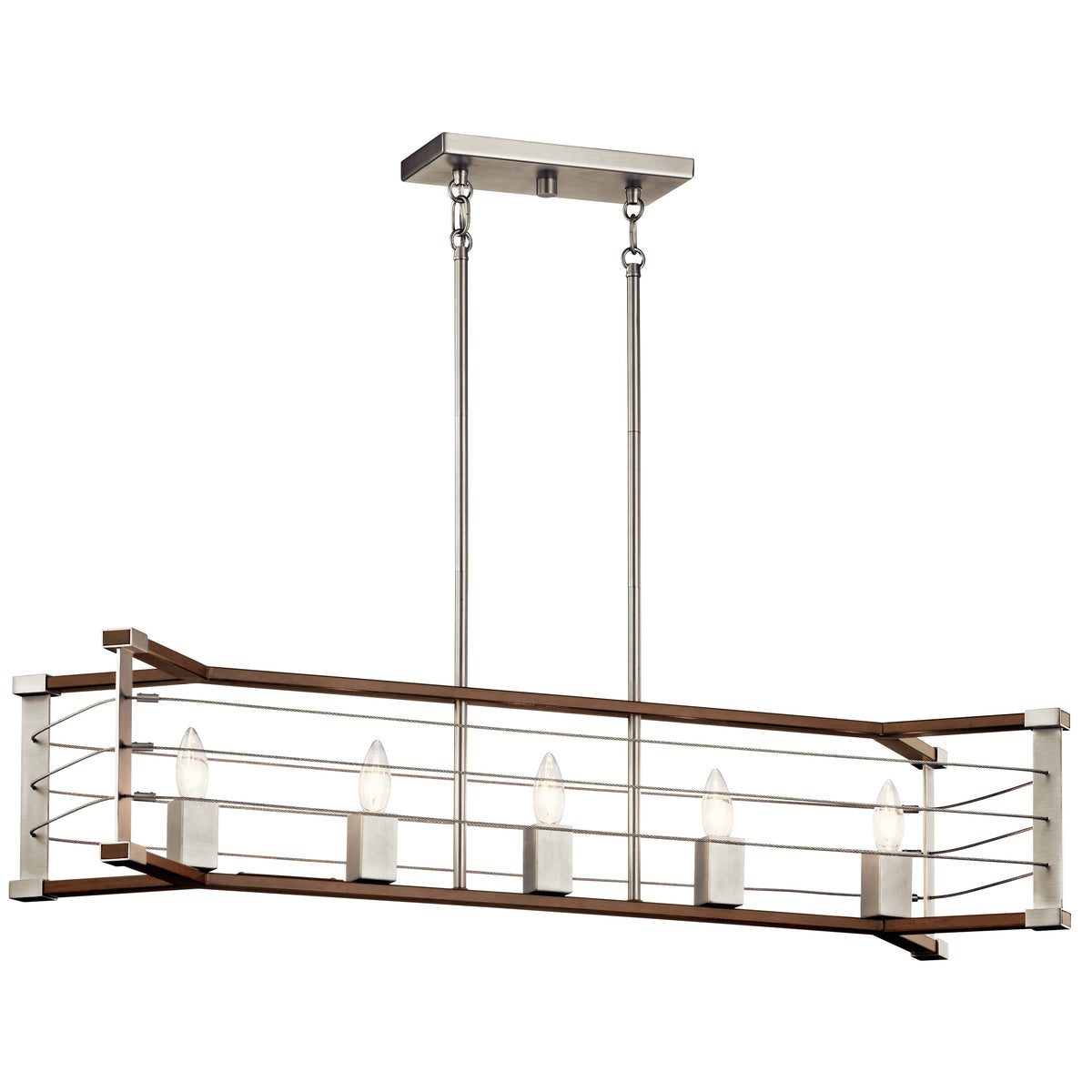 Kichler Lente 5-Light Brushed Nickel Industrial Chandelier