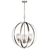 Kichler Winslow 3-Light Brushed Nickel Modern/Contemporary Cage Chandelier