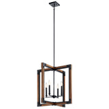 Kichler Marimount 4-Light Auburn Stained Rustic Geometric Medium Hanging Pendant Light