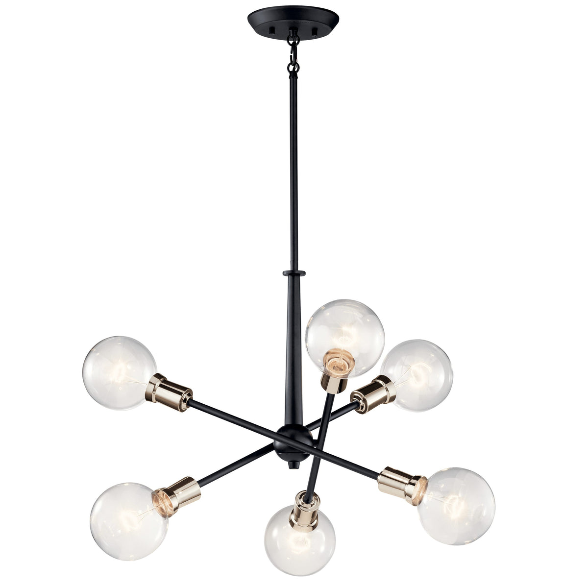 Kichler Armstrong 6-Light Black Mid-century Chandelier