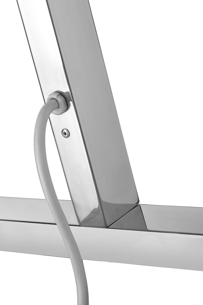 ANZZI Polished Chrome Plug-In Freestanding Towel Warmer, 21.85 x 13.98 x 35.24 in, Kiln Series 6-Bar
