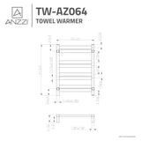 ANZZI Brushed Nickel Plug-In Wall Mount Towel Warmer, 20.47-in W x 27.55-in H