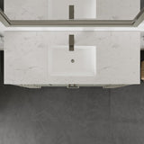 Eviva London 54-in Gray Undermount Single Sink Bathroom Vanity with White Carrara Quartz Top