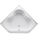 Tercet 5 ft. Center Drain Corner Alcove Bathtub in White - Super Arbor