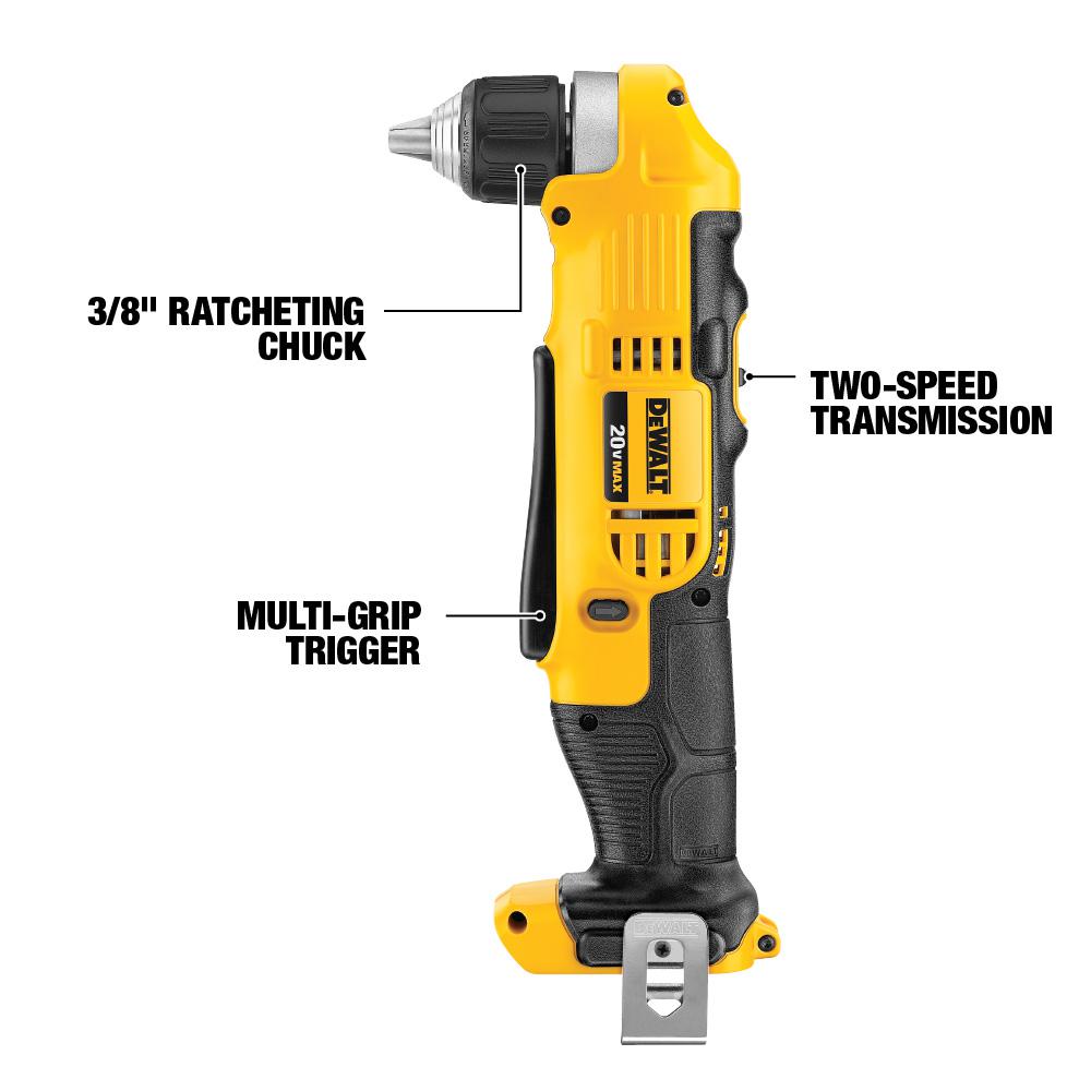 20-Volt MAX Lithium-Ion Cordless Compact Right Angle Drill Kit with Battery 1.5Ah, Charger and Bag - Super Arbor
