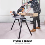 Compact Folding Miter Saw Stand with Quick Release Mounting Brackets - Super Arbor