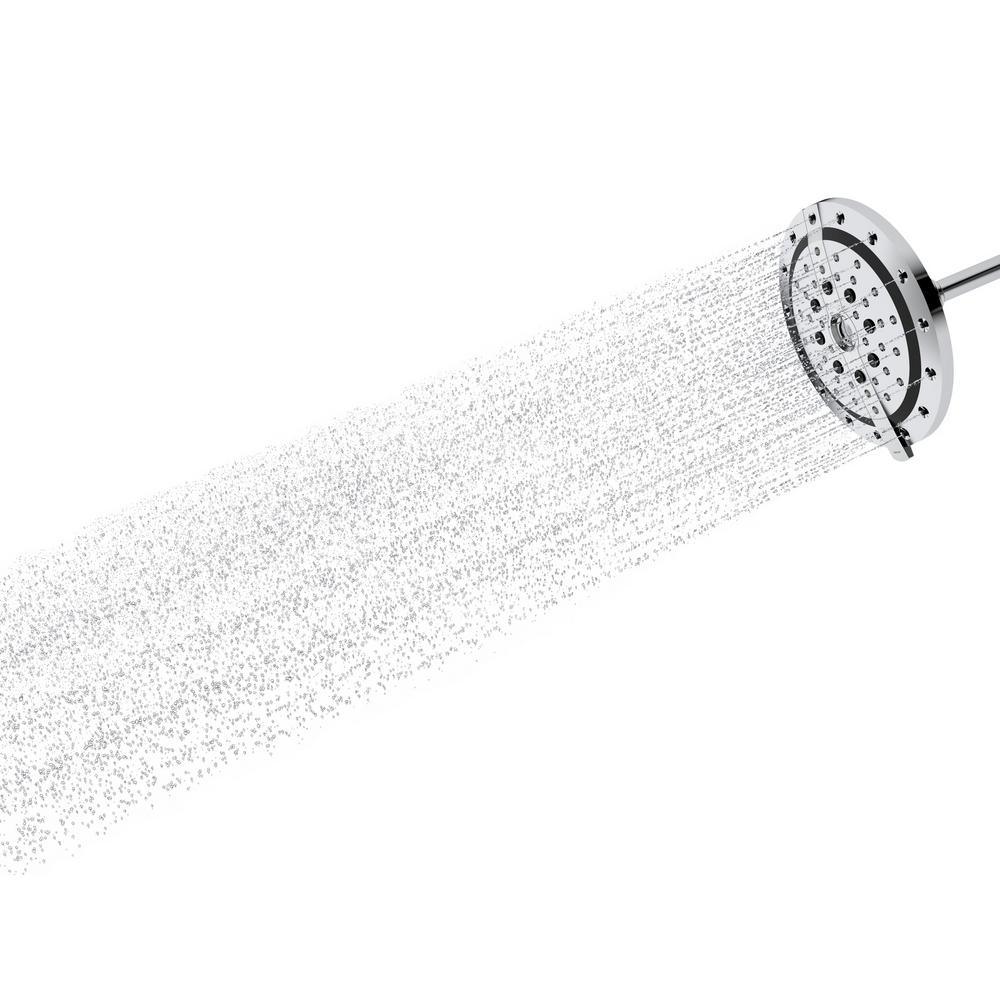 Recharge 6-Spray 9.1 in. Single Wall Mount Fixed Shower Head in Polished Chrome - Super Arbor
