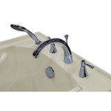 Rampart 3.9 ft. Walk-in Whirlpool and Air Bathtub with 6 in. Tile Easy Up Adhesive Wall Surround in Biscuit - Super Arbor