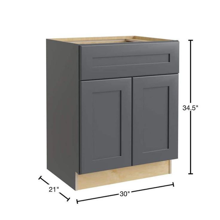 Home Decorators Collection Newport 30 in. W x 21 in. D x 34.5 in. H Assembled Plywood Sink Base Bath Cabinet in Deep Onyx with Soft Close