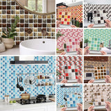 10/20 Pieces Backsplash Tile for Kitchen Mosaic Square Peel and Stick Tile, 3.94x3.94