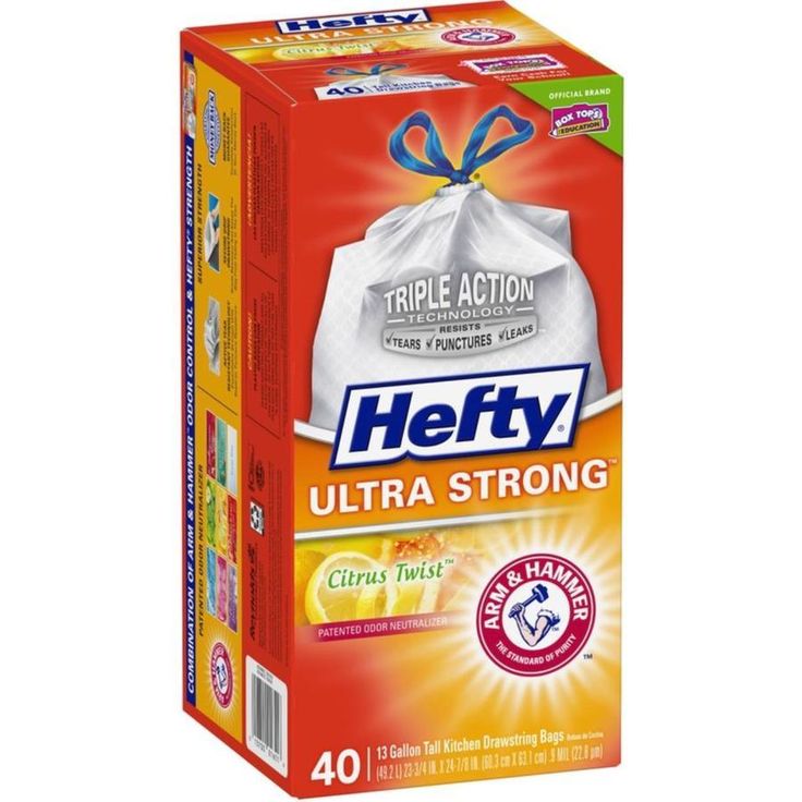 Hefty Hefty Ultra Strong Drawstring Tall Kitchen 40-Pack 13-Gallon Clean Citrus White Plastic Kitchen Trash Bag
