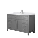 Beckett 72 in. W x 22 in. D Double Bath Vanity in Dark Gray with Cultured Marble Vanity Top in Carrara with White Basins - Super Arbor
