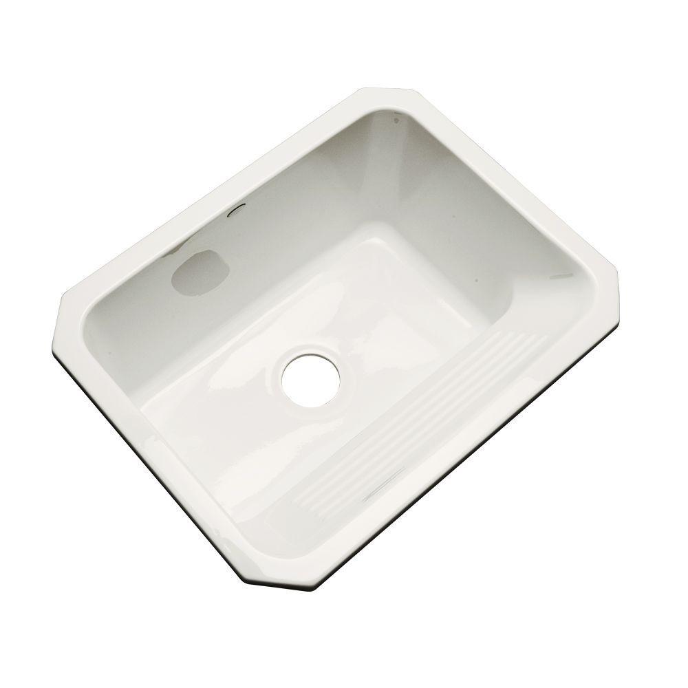 Kensington Undermount Acrylic 25 in. Single Bowl Utility Sink in White - Super Arbor