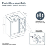 Style Selections Davies 30-in Navy Single Sink Bathroom Vanity with White Cultured Marble Top (Mirror Included)