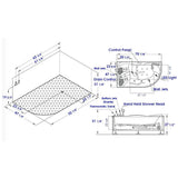71 in. Acrylic Left Drain Corner Apron Front Whirlpool Bathtub in White - Super Arbor