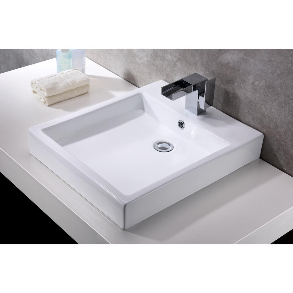 Deux Series Ceramic Vessel Sink in White - Super Arbor