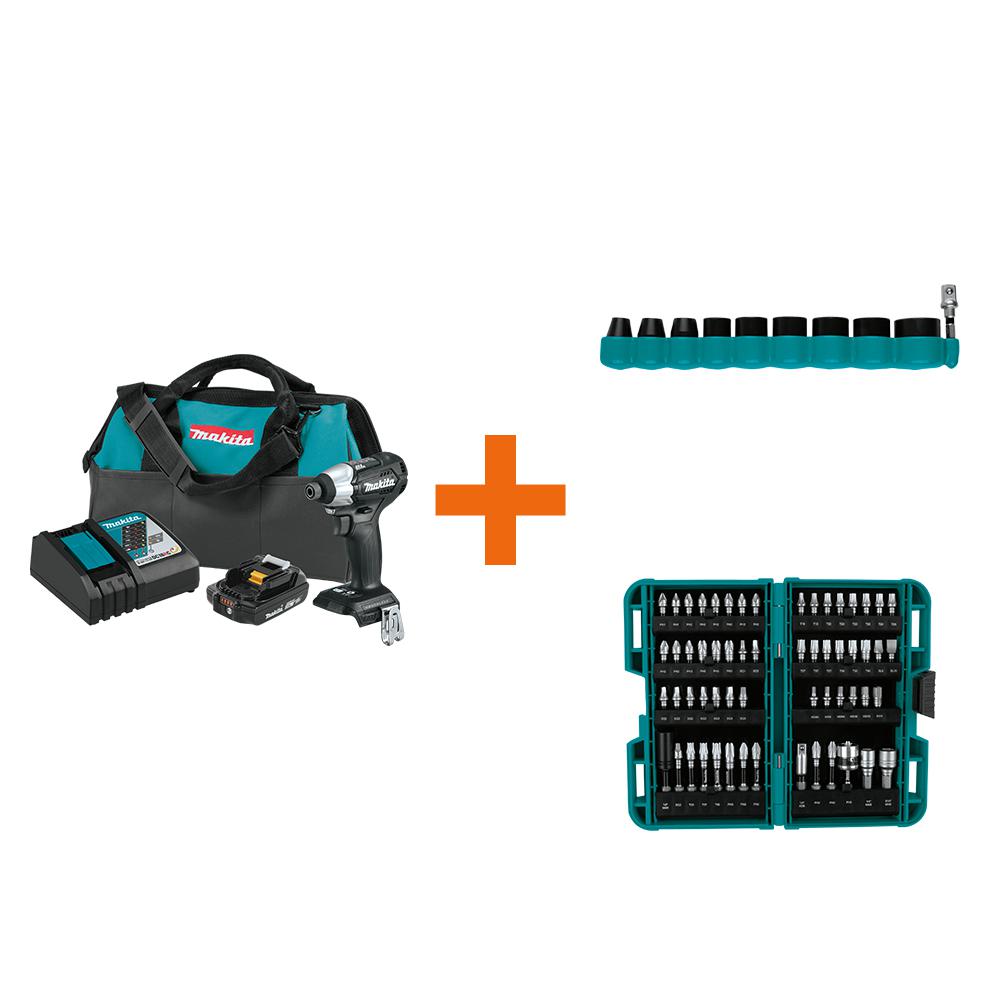18-Volt LXT Sub-Compact Brushless Impact Driver Kit with ImpactXPS Impact Socket Set and ImpactXPS 60 Pc. Impact Bit Set - Super Arbor