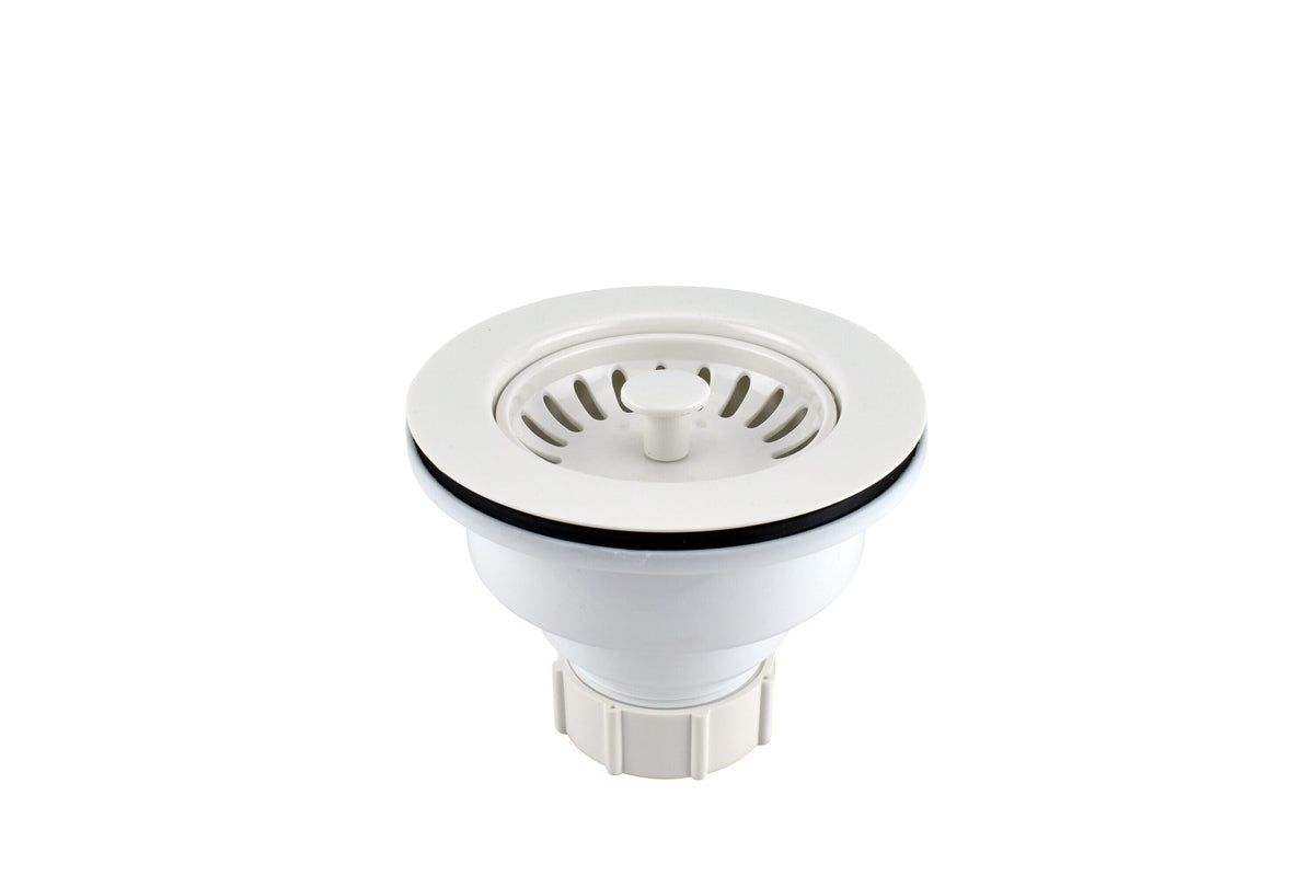 Keeney 3.5-in White Plastic Rust-Resistant Kitchen Sink Strainer Basket, 4.5-in Diameter (Model K1442WH)
