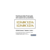 Custom Gold Vinyl Numbers and Letters - Horizontal - 2 Inches High